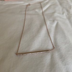 Gold plated and cz bar necklace